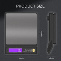 Skanto | 5 kg/0,1 g en 10 kg/1 g digitale elektronische keukenweegschaal, LCD-scherm, volledig waterdicht roestvrijstalen gereedschap voor bakken