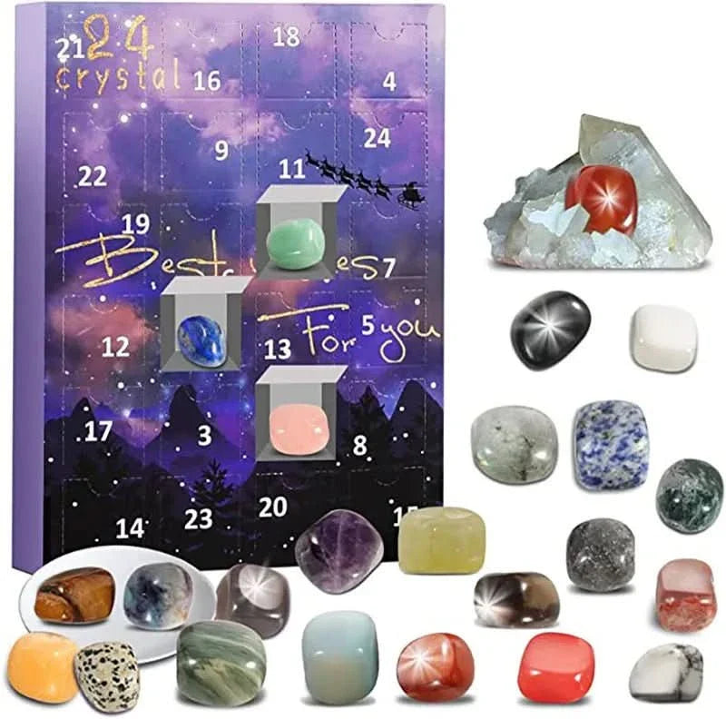 Kristallenjuwelen – Magische Edelsteen Adventskalender Met 24 Natuurlijke Kristallen