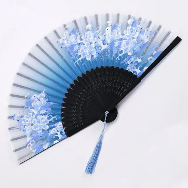 Traditionele Japanse Stijl Bloemen Handventilator