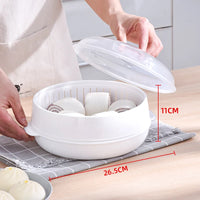 GourmetSteam Luxe Multi-Layer Stoompan | Duurzaam PP-container voor perfect gestoomde broodjes en dumplings met een veilige deksel