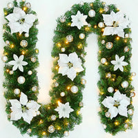 Luminarae | Kerstguirlande 2,7 m | Met LED-verlichting & dennen takken | Voor open haard, trapleuning & deurdecoratie | 5 Kleuren