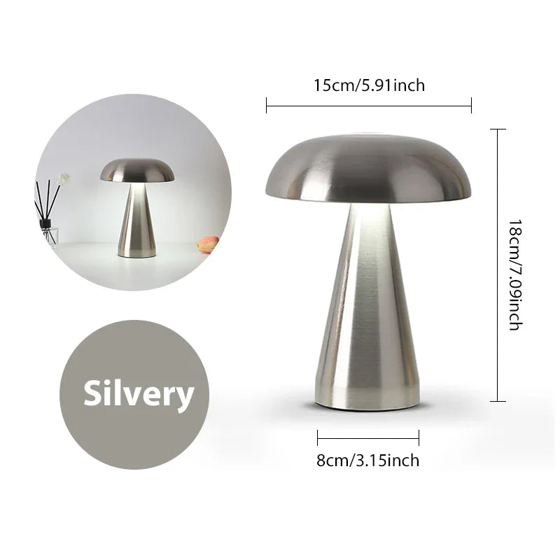LumoShroom Tafellamp | Retro Paddenstoel-Design | LED & Dimbaar | Oplaadbaar