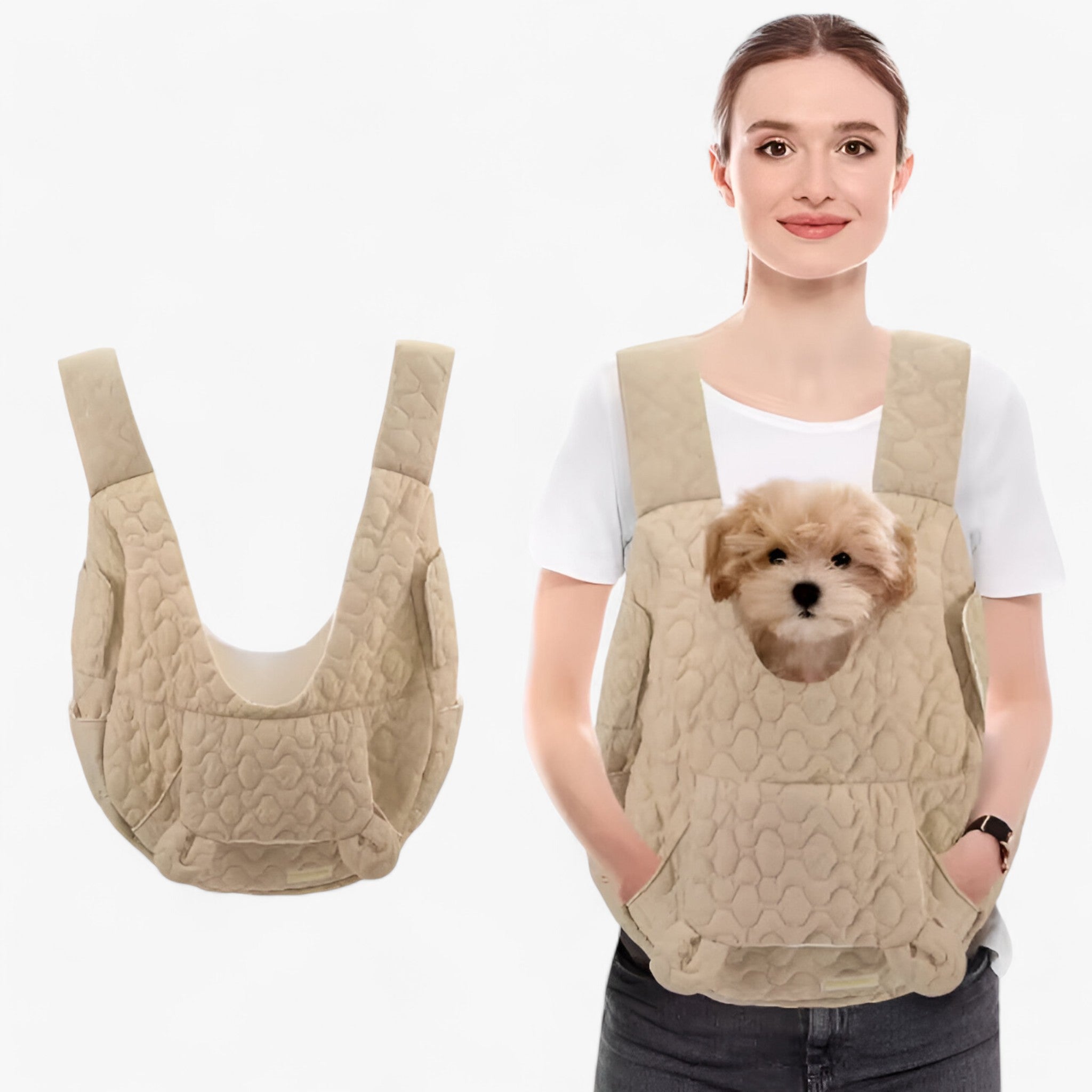 Brehn | Pawrello Huisdier Draagtas tot 10 kg | Weerbestendig & Comfortabel | Voor Katten & Kleine Honden | Met Ergonomische Draagriemen