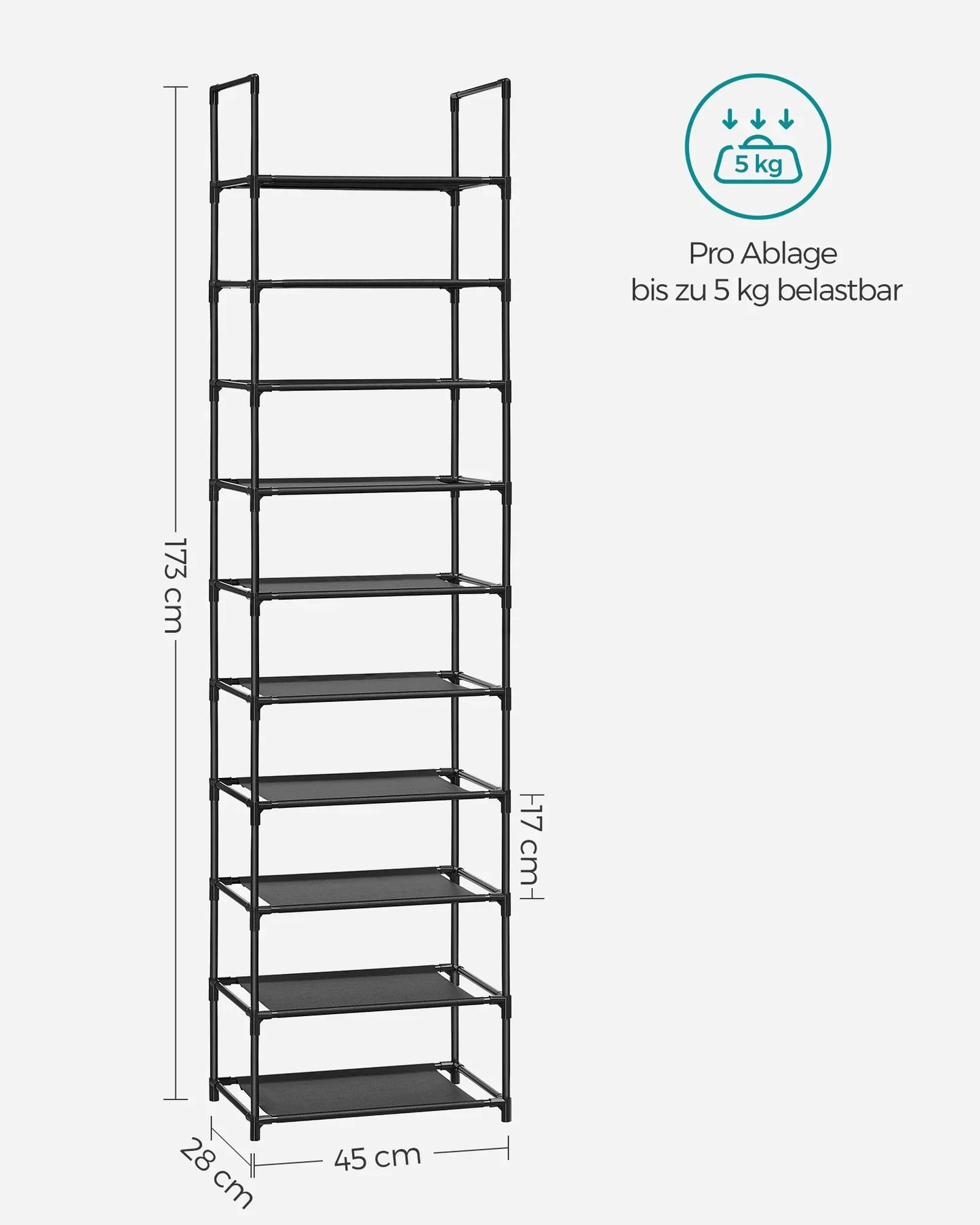 Schoenenkast van metaal | Smalle schoenenrek | Ruimtebesparende schoenenopslag | StahlLine