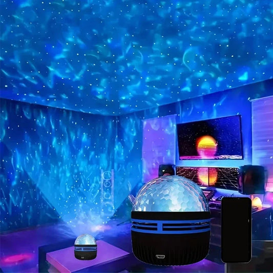 Polariva Noorderlicht Projector | Muzieksynchronisatie & Afstandsbediening | RGB Sfeerverlichting | USB Opladen | 7,8×7,8×8,7 cm
