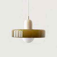 Moderne hanglamp met gekleurd glazen kap Bauhaus