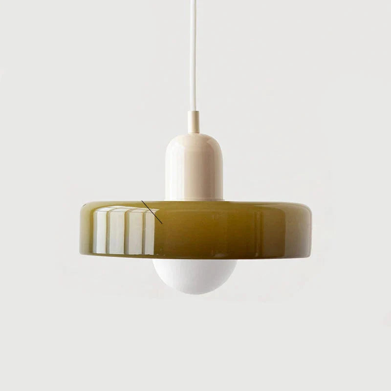 Moderne hanglamp met gekleurd glazen kap Bauhaus