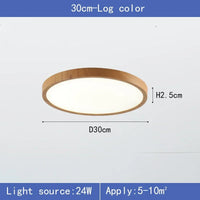 Moderne ronde LED plafondlamp met houten frame