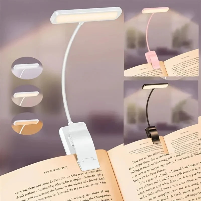 Leeslamp FlexiRead | USB Oplaadbaar | 3 Lichtkleuren & Dimbaar | Clip & Flexibele Arm