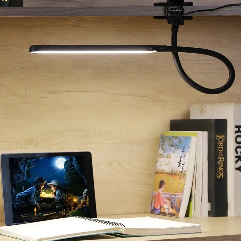 LED-Klemmleuchte LumaFlex | 3 Lichtkleuren & 10 Helligkeitsniveaus | USB-voeding | Flexibele Schwanenhals | Oogvriendelijk & Dimbaar