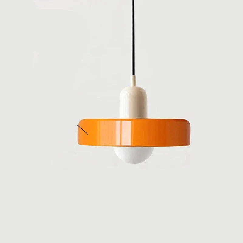 Moderne hanglamp met gekleurd glazen kap Bauhaus