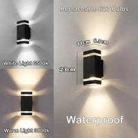 LumiBloc™ | Up & Down Effect | E27 Fitting | IP65 Waterdicht | Modern Design voor Tuin & Balkon