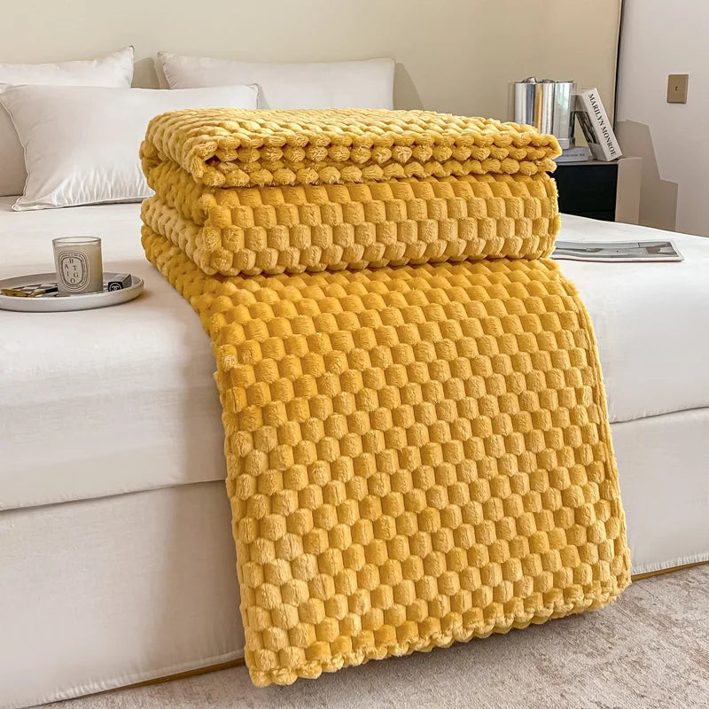 Caelidra - Geruite Zachte Fluwelen Deken Warm Knusse Plaid voor Bank en Bed