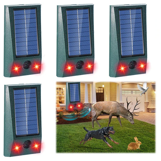 SolarGuardix Ultrasone Vogelafschrikker op Zonne-energie | Met LED en Bewegingssensor | Waterdicht IP58 | Dekking van 600 m²