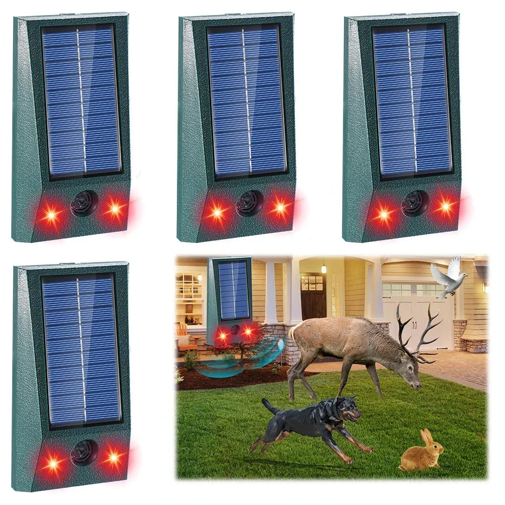 SolarGuardix Ultrasone Vogelverjager Solar | Met LED & Bewegingssensor | Waterdicht IP58 | 600 m² Dekking