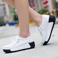 LuxeStride Leren Loafers | Elegant ontworpen platte platform mocassins voor ultiem comfort en stijl