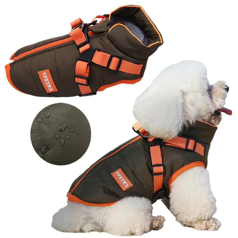 VivaPet Wintervest | Waterdichte hondenmantel met tuig voor chihuahua, yorkie en andere kleine honden
