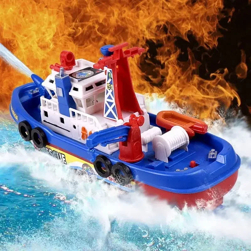 AquaLux Elite Marine Reddingsboot | Betrokken blusboot speelgoed met lichten en geluiden voor spannende wateravonturen voor kinderen