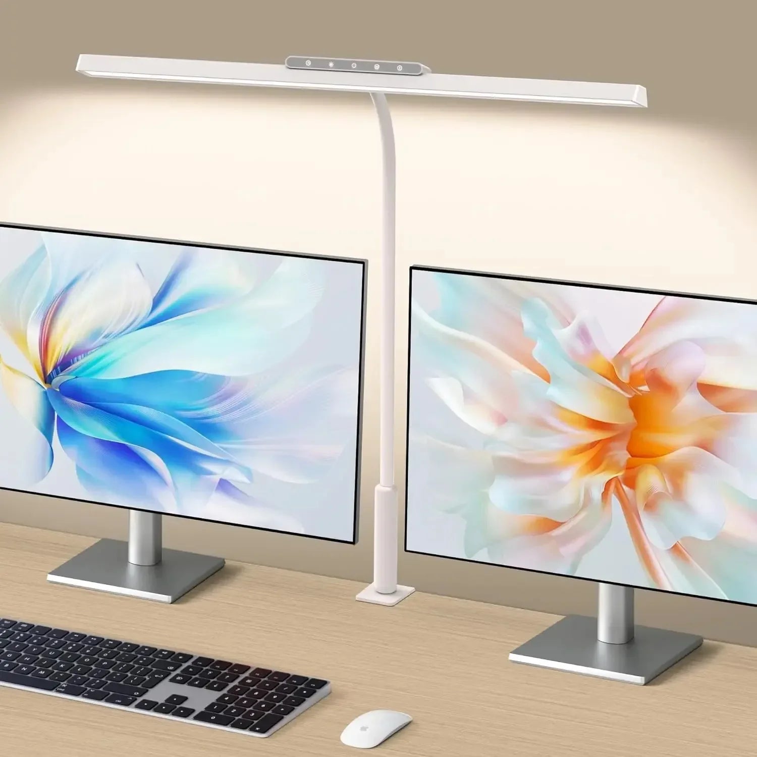 Lumavue LED Bureau Lamp met Klem | Extra Brede Verlichting | Traploos Dimbaar & Instelbare Kleurtemperatuur | Voor Thuiswerkplek & Schermwerkplek