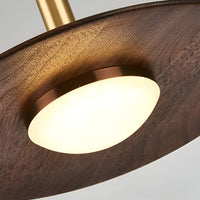 Noordse Stijl Walnoot-Finish IJzeren Hanglamp