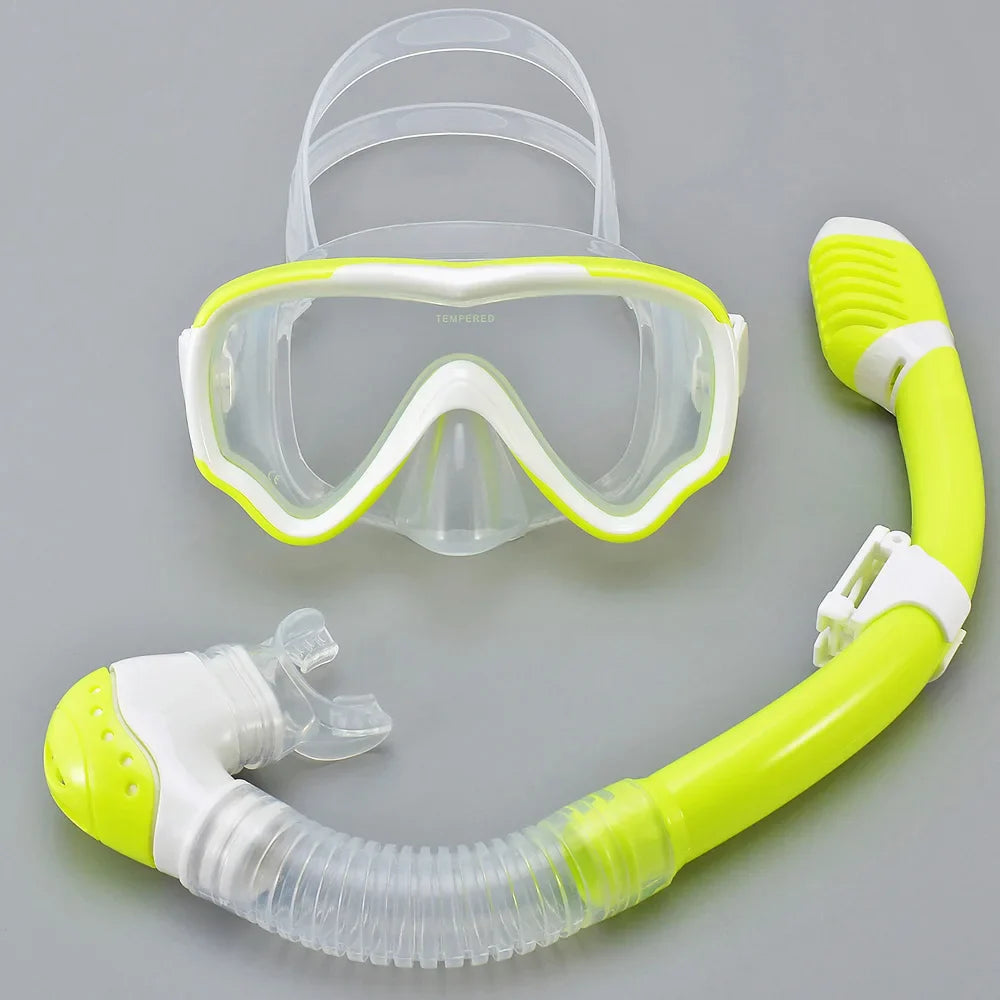 AquaJuni Kinder Duikmasker met Snorkel | Antifog & Lekvrij | Gehard Glas & Silicoon | Voor Jongens & Meisjes 7–15 Jaar
