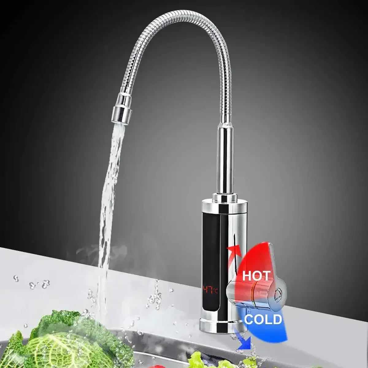 3000W Elektrische Keukenwaterkraan met Direct Warm Water - FlowHeat
