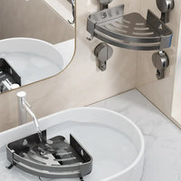 AquaGrip Zuignap-Doucherek zonder boren – Aluminium Badrek, Hoek- of Wandmontage