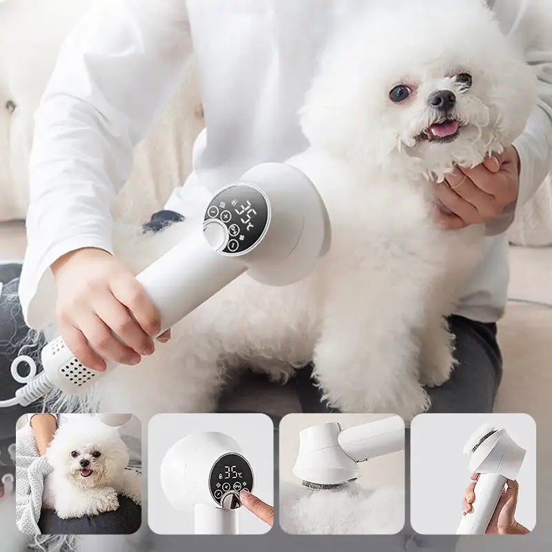PurrfectDry - Geluidsarme 2-in-1-Haartdroger met Dierenborstel
