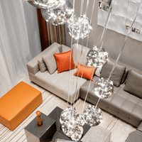 AstraLumen Glazen Bol Trap Chandelier Verhoogt Trapverlichting