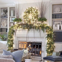 Luminarae | Kerstguirlande 2,7 m | Met LED-verlichting & dennen takken | Voor open haard, trapleuning & deurdecoratie | 5 Kleuren