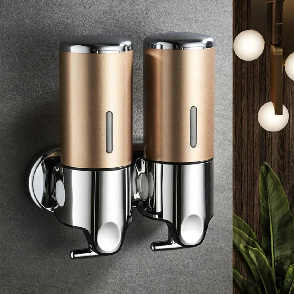 PureFlow - Wandzeepdispenser met twee compartimenten voor een elegante badkamer