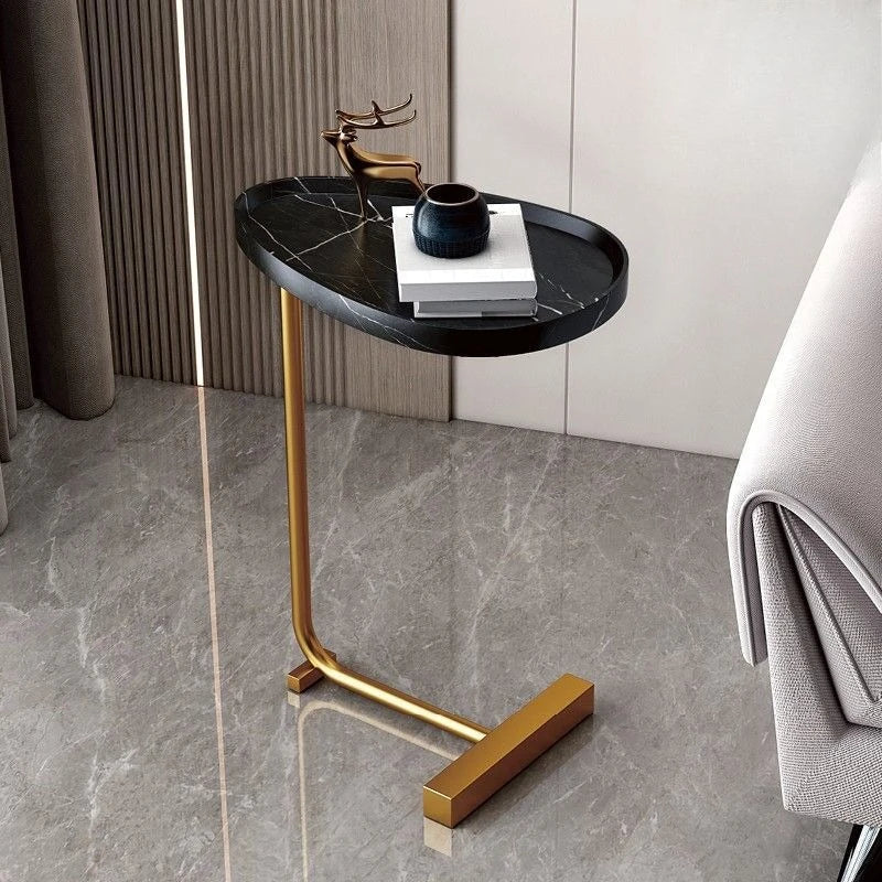 Nirethia - C-Vormige Mobiele Bijzettafel Ideaal voor Bank of Bed