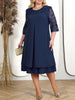 Elysian Elegance Plus Size Jurk | Exquisiet geborduurd bloemen patchwork ontwerp perfect voor herfstbruiloften en formele feesten