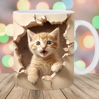 FelineElegance 3D Zwarte Kat Koffiemok | Betoverende keramische theekop met een speels ontwerp, perfect voor kinderen en ideaal voor verrassingscadeaus.