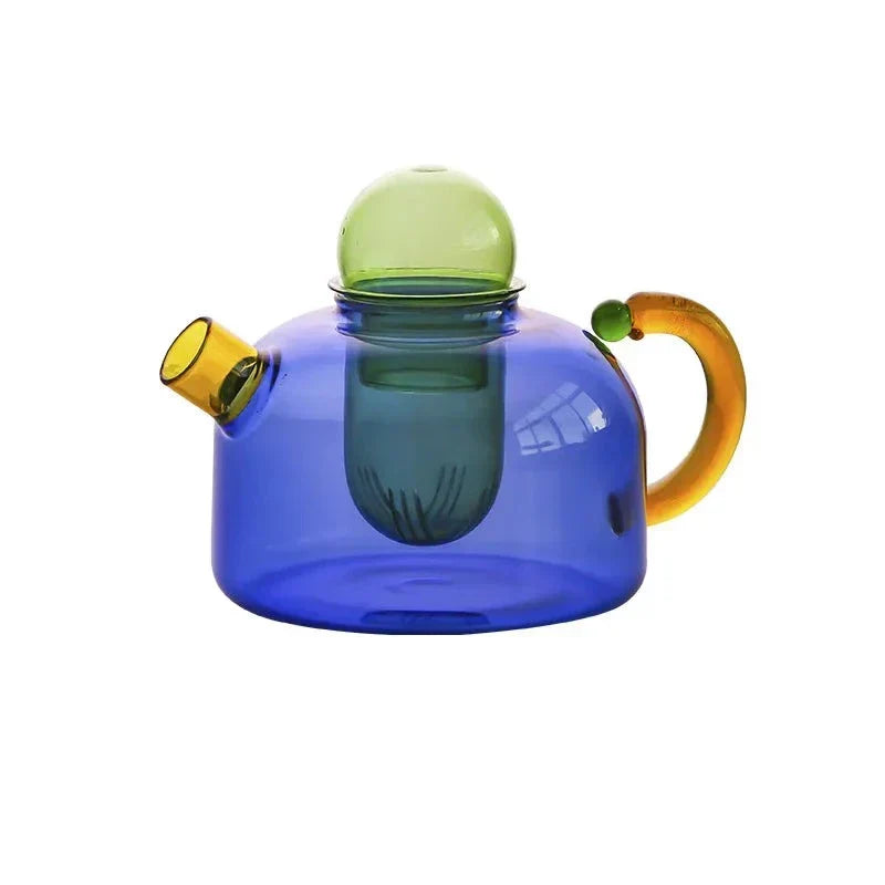Contrasterende Kleur Glas Theeset