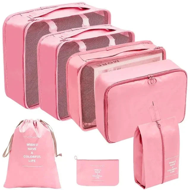 PackWunder Reisorganizer Set 7/8/9/10-delig | Opvouwbare Koffer-organizer | Voor kleding, schoenen & accessoires