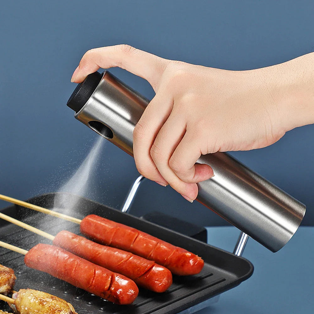 Olieverstuiver CULINARA FineMist | 100 ml roestvrijstalen spuitfles | Voor olie, azijn & BBQ | Navulbaar & nauwkeurig doseerbaar