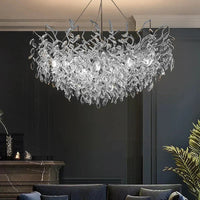 Exclusieve kroonluchter met kristallen bladeren – takken effect, moderne elegantie