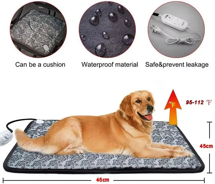 Verwarmingsmat voor Dieren PawTherm | Temperatuurcontrole & Timer | Waterdicht & Veilig | Voor Honden & Katten