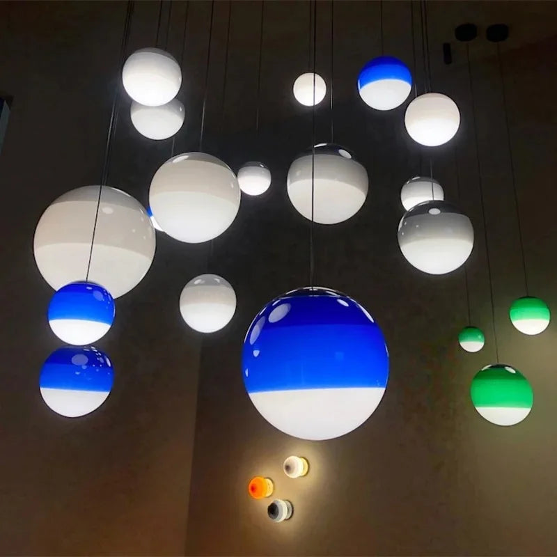 NordicLuxe Gradient Glazen Koepel Hanglamp | Elegante LED hanglamp voor restaurants, koffiehuizen en kinderkamers met een verbluffend kleurverloopontwerp