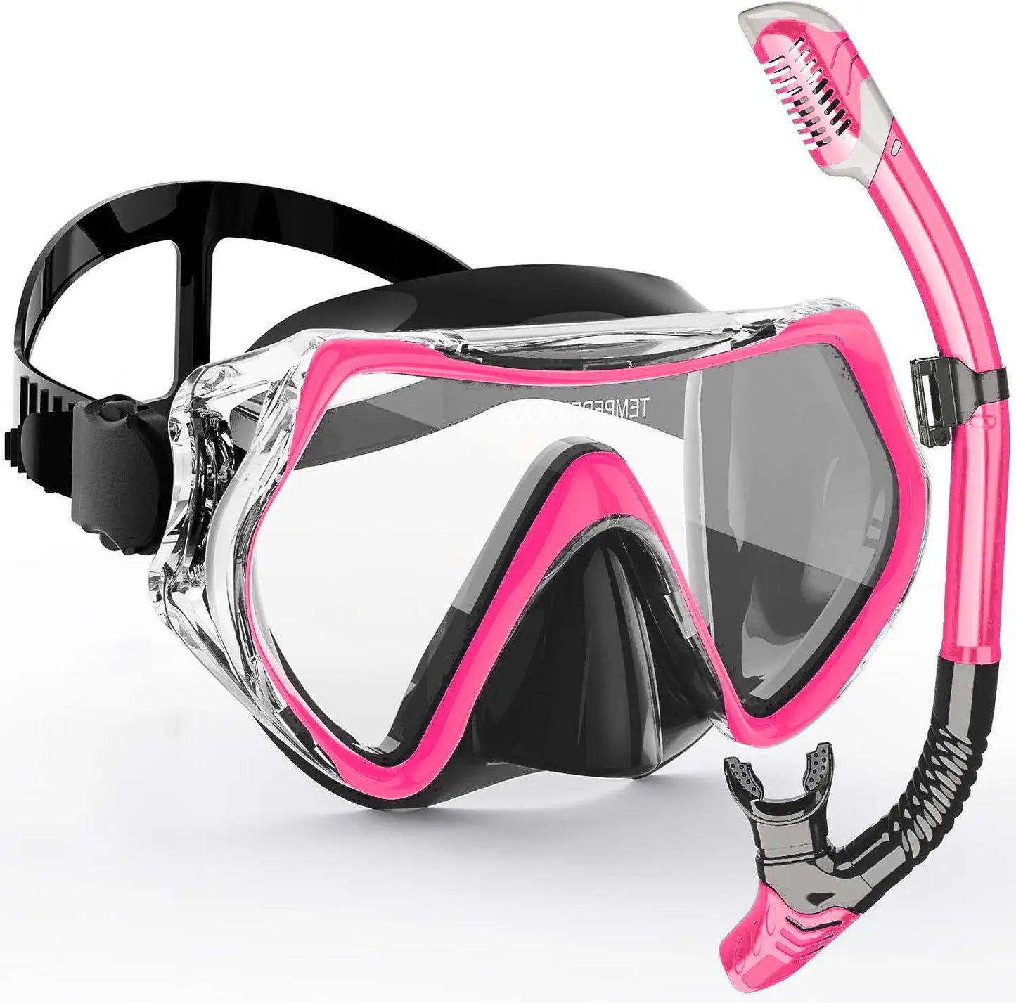 AquaVision Snorkelmasker Set voor Volwassenen | Anti-Fog & Schokbestendig | Siliconen Rand & Droge Snorkel | 180° Gezichtsveld