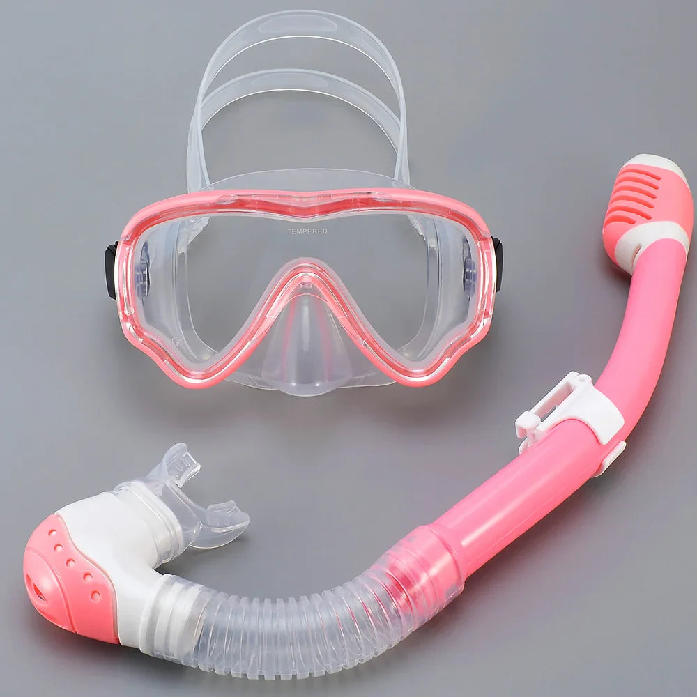 AquaJuni Kinder Duikmasker met Snorkel | Antifog & Lekvrij | Gehard Glas & Silicoon | Voor Jongens & Meisjes 7–15 Jaar