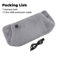 ThermaBelt Pro | Elektrische verwarmingsriem met grafiettechnologie | 3-niveaus temperatuurregeling | Hand- & tailleverwarmer van kristalvelours | USB-aangedreven