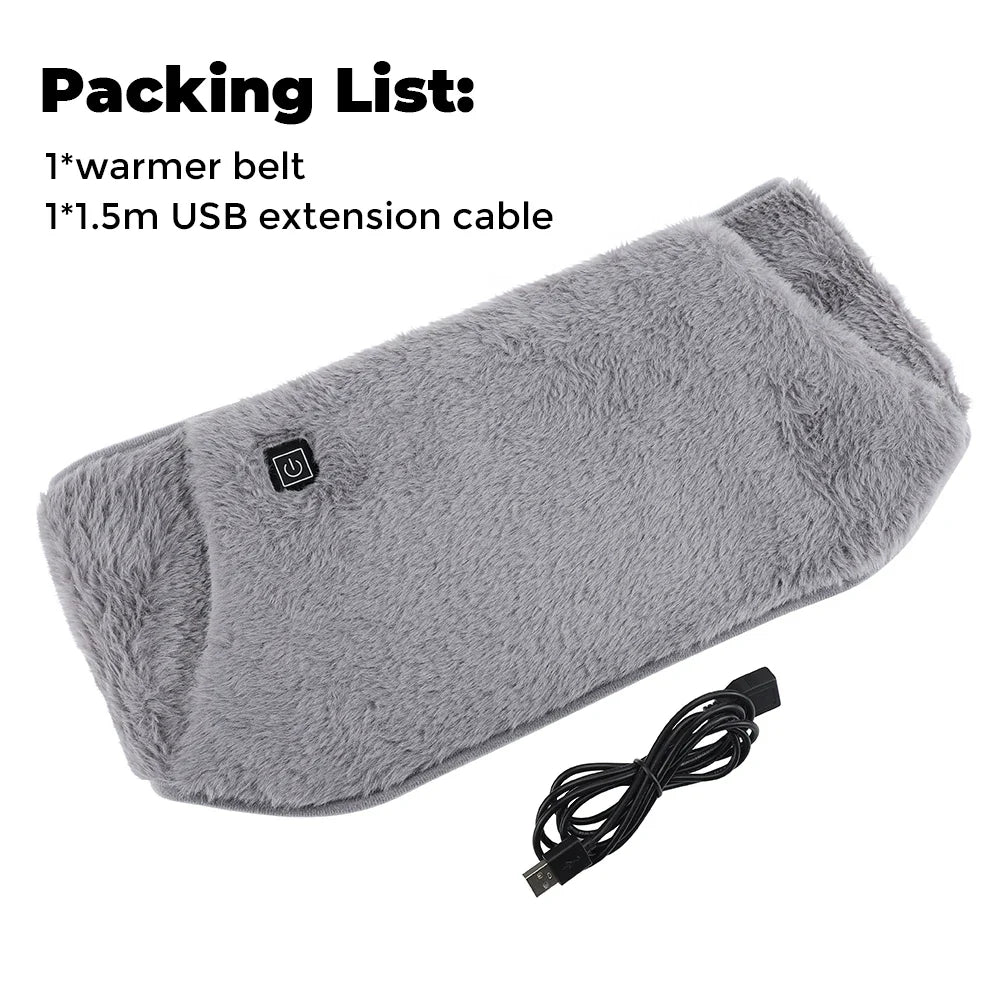 ThermaBelt Pro | Elektrische verwarmingsriem met grafiettechnologie | 3-niveaus temperatuurregeling | Hand- & tailleverwarmer van kristalvelours | USB-aangedreven