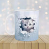 FelineElegance 3D Zwarte Kat Koffiemok | Betoverende keramische theekop met een speels ontwerp, perfect voor kinderen en ideaal voor verrassingscadeaus.