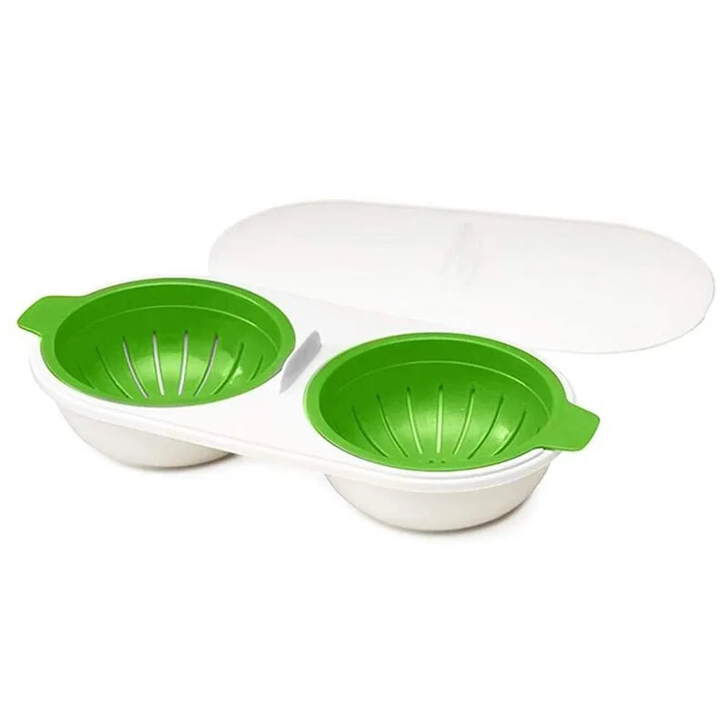 GourmetNest Luxe Eierscheider Set | Premium dubbele kop magnetron ei-koker voor perfect gestoomde eieren elke keer