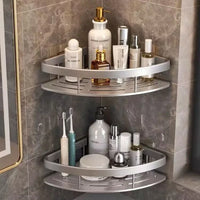 AquaSpace Pro | Hoekdouchplank zonder boren | Aluminium | Roestvrij & Belastbaar | Badrek in Zwart, Wit, Zilver of Zwart-Goud