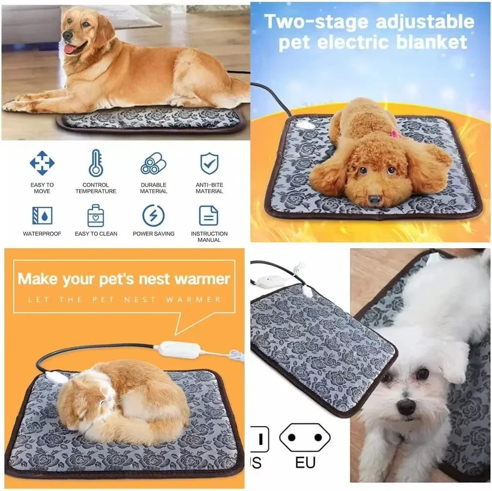 Verwarmingsmat voor Dieren PawTherm | Temperatuurcontrole & Timer | Waterdicht & Veilig | Voor Honden & Katten