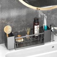 Ordinaqua Spoelbak Organizer Rek | Zelfafwaterend | Houder voor Spons, Zeep & Doek | Uittrekbaar & Hygiënisch | ABS-Kunststof