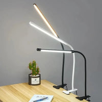 LED-Klemmleuchte LumaFlex | 3 Lichtkleuren & 10 Helligkeitsniveaus | USB-voeding | Flexibele Schwanenhals | Oogvriendelijk & Dimbaar